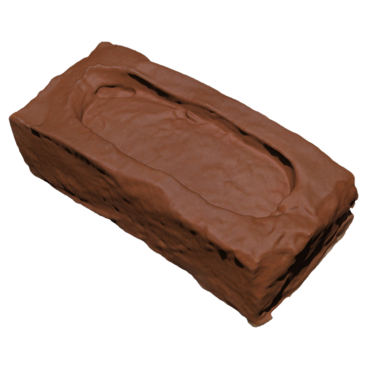 isometric 3D rendering of a red brick